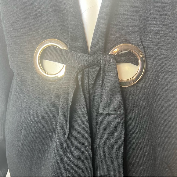 NWT Coco Bleu Black Long Sleeve Tie Knit Cardigan - Picture 7 of 12